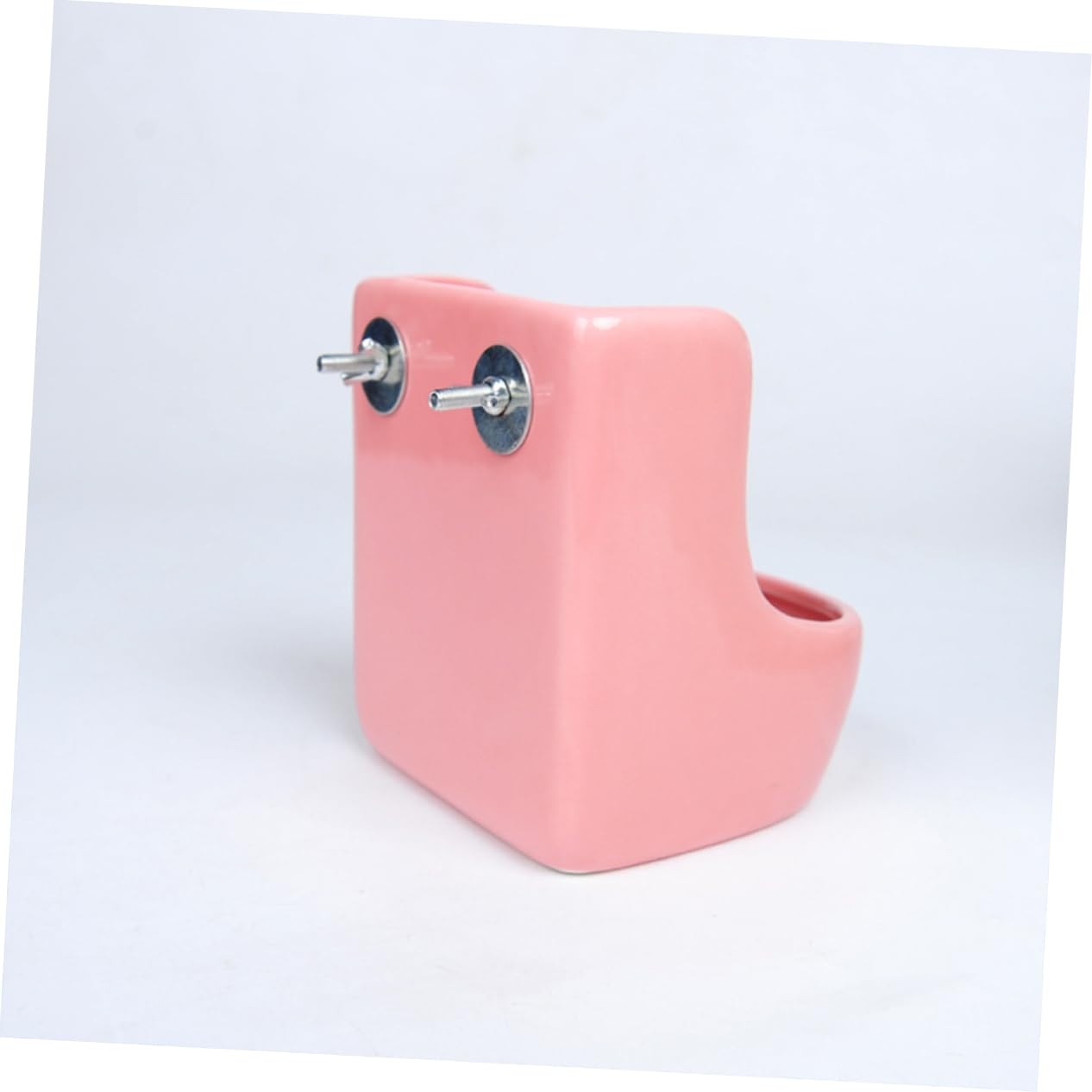 GALPADA 1pièce Râtelier à Herbe Céramique pour Rongeurs Bol De Nourriture pour Chinchilla Et Lapin Fixation Rose