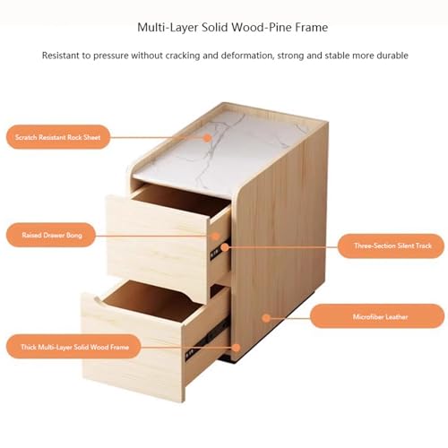 Meuble de nuit étroite et table d'appoint moderne tout en un