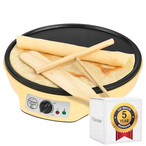 Bestron Crêpes Maker im Retro Design, für Crepes...