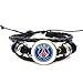 iEay Bracelet tressé de Cuir - Motif en Logo de Équipe de football L1/L2 - Bracelet Logo Club de football Ligue 1 pour Les fans - PSG, Paris