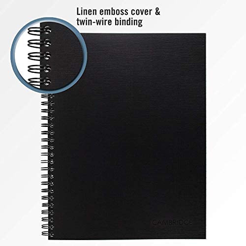 Cambridge Business Notebook, Legal Ruled, 6-1/2" X 9-1/2", Wirebound, Black, 2 Pack (73599) #TOP2