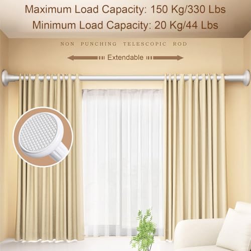 Barre de douche extensible sans perçage blanche : fixez vos rideaux sans trouer le mur - 6