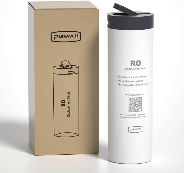 Purewell Portable Reverse Osmosis Water Filter, 10-Stage RV Survival Water Purifier System with UV, 95% Desalination, Emergency Gear for Camping Hiking Travel