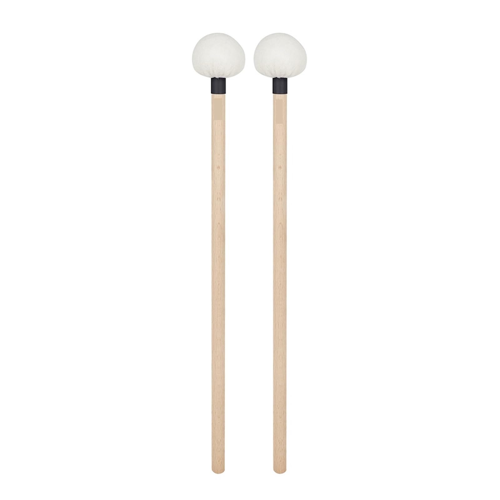 Mailloche Grosse Caisse 1 paire de baguettes timbales en feutre, manche bois, antidérapantes, accessoires for instruments percussion(BLack)