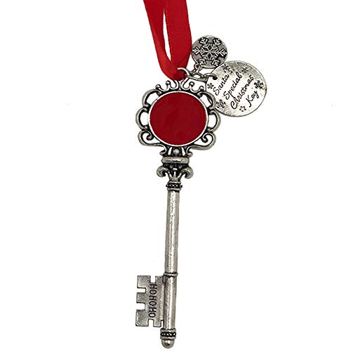 Auony Llave mágica de Papá Noel, adorno para puerta con lazo para decoración de Navidad Cover