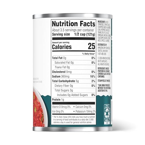 Amazon Grocery, Diced Tomatoes with Mild Green Chilies, 14.5 Oz (Pack of 6) - image 2