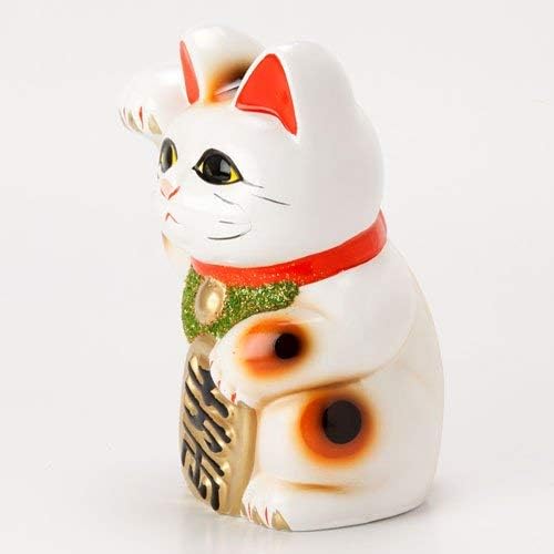 Miniatura 5 de Hecho en Japón Lucky Cat 63 Tokoname Porcelana Blanca Maneki Neko Mano Derecha