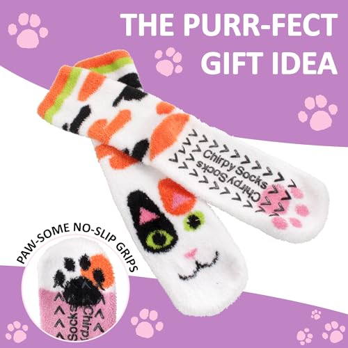 Image of BambooMN Super Soft Warm Cute Women's Animal Non-Slip Fuzzy Fluffy Crew Winter Home Socks