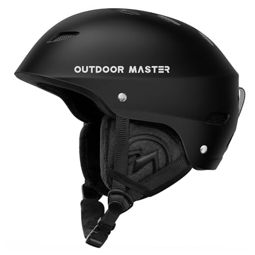 OutdoorMaster Kelvin Ski Helmet - Snowboard Helmet for Men, Women & Youth (Black,L)