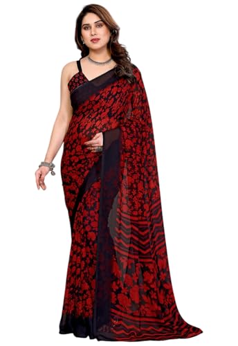 Image of Yashika Women's Georgette Saree with Blouse Piece for Traditional Ethinic Wear Sari