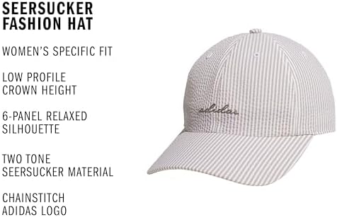 adidas Women's Saturday Hat β Relaxed Fit Strapback Baseball Cap, Wonder Cargo Khaki/Clay Grey/Seersucker, OSFA - 1