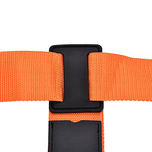 Image of uxcell Luggage Strap Suitcase Belt with 2 Buckles, 2Mx5cm Cross Adjustable PP Travel Packing Accessory, Orange