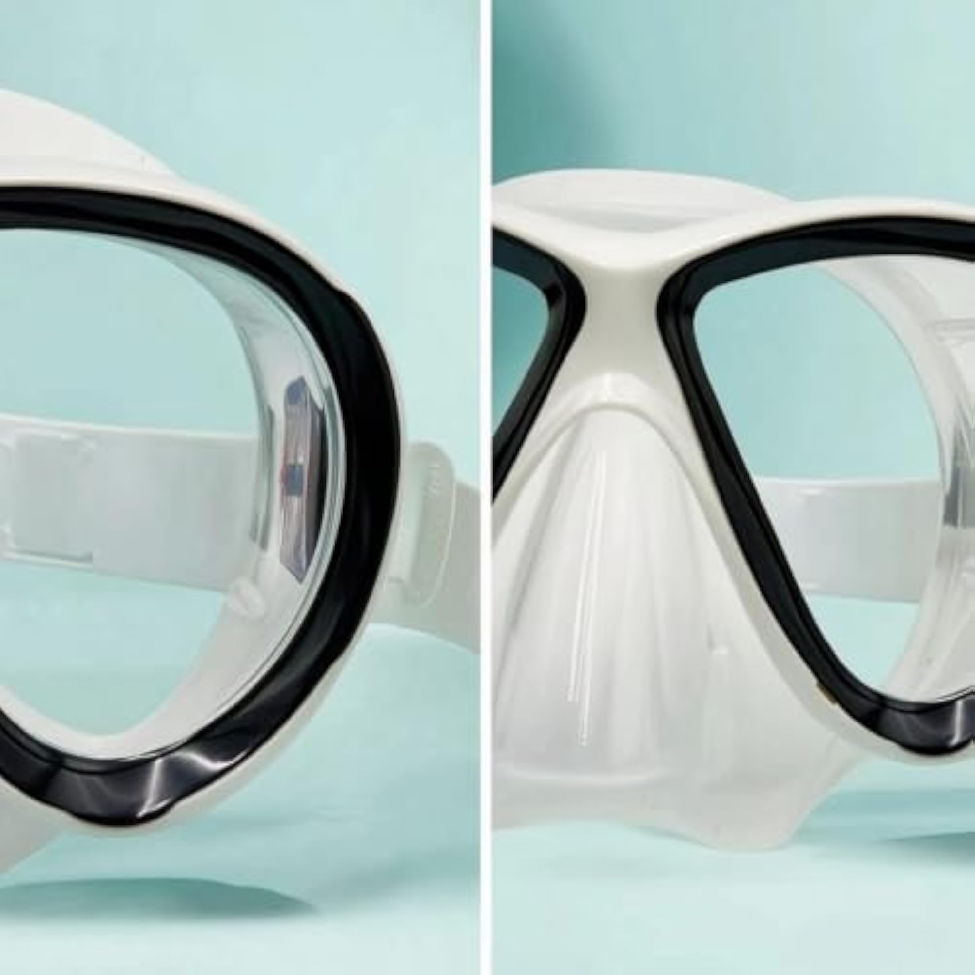 Clear-Lens Diving Mask with Snorkel, Adjustable Fit
