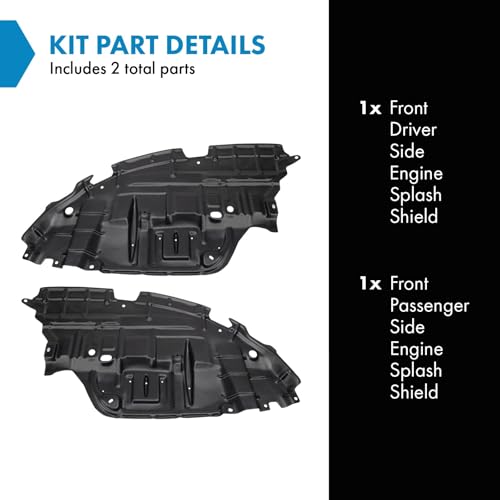 Image of TRQ Front Driver & Passenger Side Engine Splash Shield for 2013-2015 Toyota Avalon