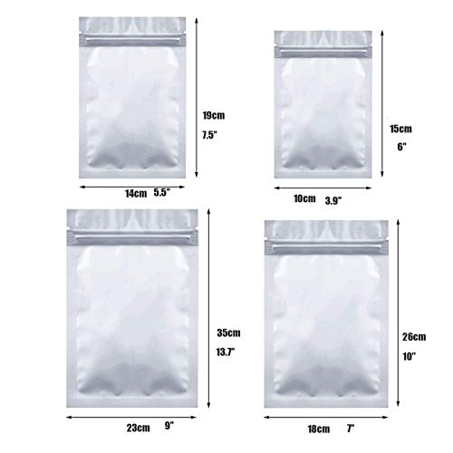 100st Mylar zakken voor voedselopslag Metallic Mylar folie verzegelbare zakken Ziplock verpakkingstas Platte warmte verzegelende zakken voor lange termijn voedsel Collectibles (Size : 10x15cm) - Image 6