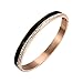 Sunwd Cuentas Pulsera Luxury Design 11Mm Width One Row Crystal Promise Black Ceramic Bracelets & Bangles Lover'S Stainless Steel Wedding Pulseira Black Rose Gold Bangle