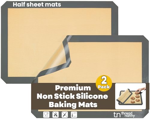 Silicone Baking Mat - 2 Pack Reusable Silicone Baking Sheet Liner for Oven - Half Sheet Nonstick Mat 16.5