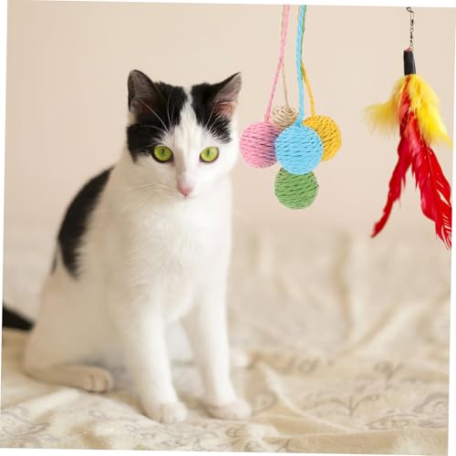 Bola de Rascador para Gatos 5 piezas con Cola de Cuerda de Sisal miniatura 4