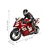 HTLNUZD 1/6 RC Stunt HC-208 Motorcycle Model 2.4GHz Alloy Racing for Adult Radio Controlled Car (Red-HC-208)