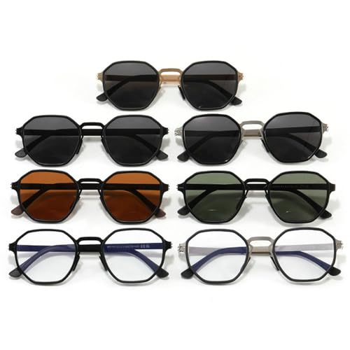 COTIA Fashion Square Sunglasses for Men Women Metal Polarized Polygon Retro Punk Style Hip Hop Trendy Driving Sun Glasses3