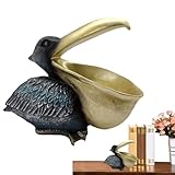 brooksnaji Estatua de pájaro, plato de dulces divertido | Cuenco de llaves de resina de pájaro realista,Esculturas de animales decorativos, juguete de oficina, adorno de mesa, pieza central para el