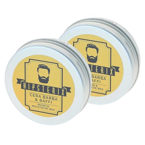 Cera Barba & Baffi, Perfetta Per Modellare e Donare Forma a Barba e Baffi, Grazie Alla Sua Texture Morbida e Piacevole Al Tatto 40ml (2 Unità)