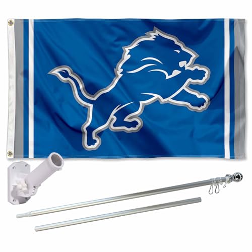 WinCraft Detroit Lions Flag Pole and Bracket Mount Kit