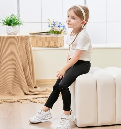 TXJ Sports 3-Pack Leggings for Girls Fashing Printing Girls Leggings Soft Kids Pants Ankle Length in 3t to 11 Years2