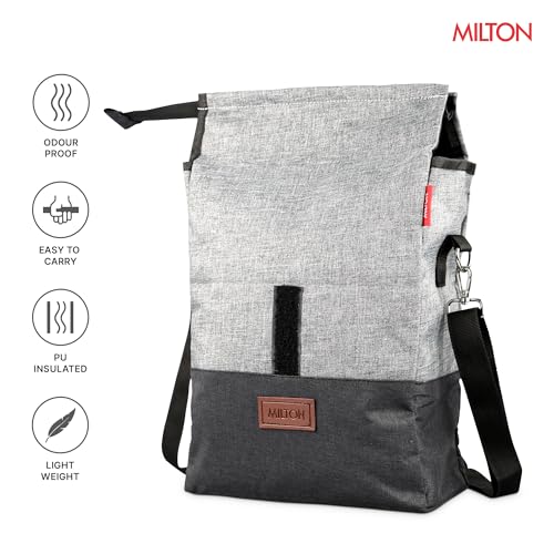 Image of MILTON Flex Lunch Bag I Insulated Tiffin Bag for Office for Men, Women I Eco Friendly, Spacious, Durable I 1.3 L I Grey