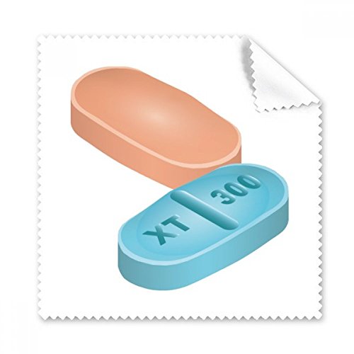 Chiffon de nettoyage pour lunettes et écrans avec motif pilules de santé
