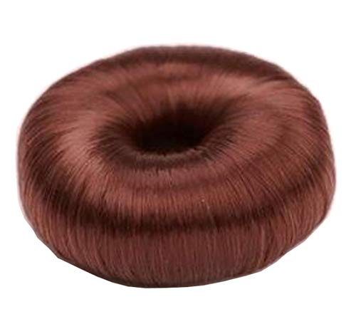 Hair Ring Styler Maker Creator Hot Wig Hair Donut Bun Maker Updo Scrunchie Chignon Bridal Hairpiece Bun Round Chignon for Women Lady Girls (Red Brown)