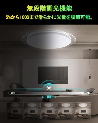 GHETTALINN LED 音楽シーリングライト 8畳 透明リングフレームサムネイル3