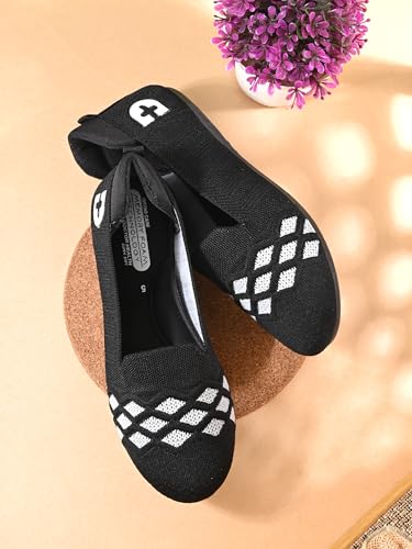 Image of Doctor Health Super Stylish Comfortable Classy Knitted Design Ballerina | Premium Look Flat Jutis | Non Slip Lightweight Shoes Bellies for Women | Dailywear Flat Bellies | Trendy Women Jutis Bellies