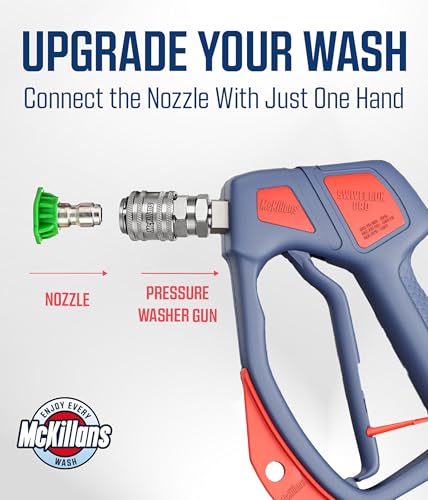 Image of McKillans 1 /4 inch Nozzle Automatic Quick Connect Fittings - Stainless Steel 1 /4 inch NPT Male Quick Connect Couplers - Coupler for Pressure Washer Gun - Pack of 2