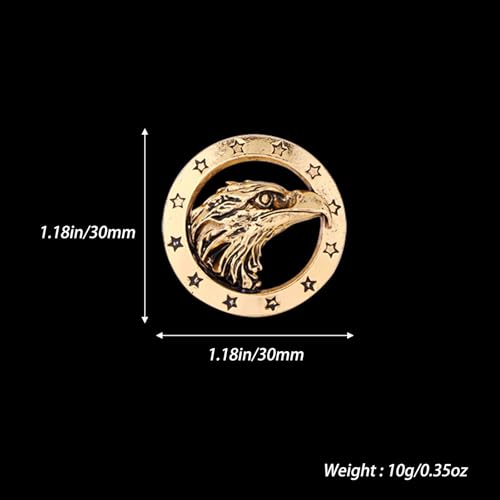 Image of HETICA Vintage Brooch - Gold Eagle Pentagram Round Fashion Brooch for Men Women