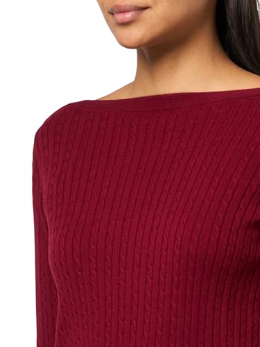 Image of Nautica Women's Long Sleeve Cable Boatneck Sweater