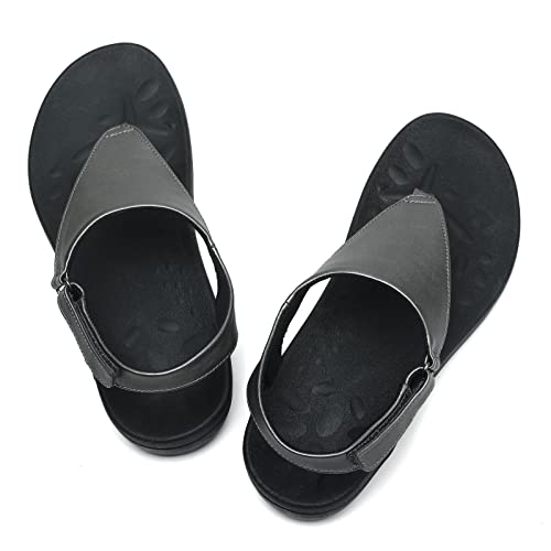 UTENAG Womens Arch Support Sandals Orthotic Adjustable Thong Flip Flops Silver 8.54