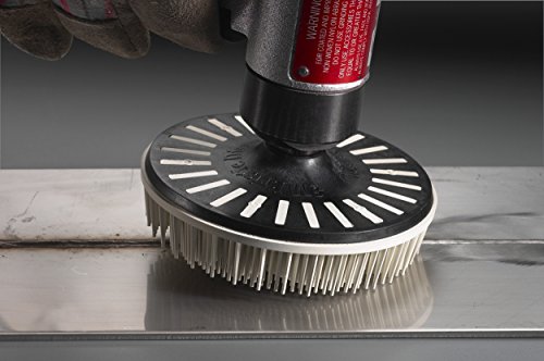 Image of 3M Scotch-Brite Bristle Disc, 4-1 /2 in x 5 /8-11 Internal, Grit 50, Pack of 10, Type S, Threaded Attachment, Aluminum, Carbon Steel, Stainless Steel, Cast Iron, Green