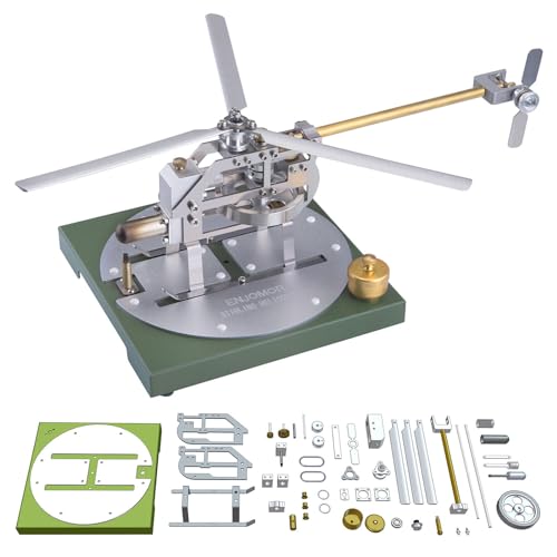 Meiurlex Stirling Motor Engine Kit, DIY Montaje Mecánico Motor de Helicóptero Modelo de Motor de Metal, Juguete de Experimento Físico