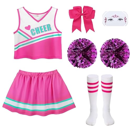 Aitsite Costume de pom-pom girl pour enfant - Costume de pom-pom girl - Avec chaussettes à pompons...