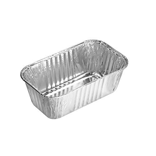 Thick Aluminum Loaf Pans (50 Pack) | 1 Lb. Mini Baking Pans for Bread, Lasagna, Meatloaf, Cake | Heavy Duty Disposable Oven Bake Tin for Cooking & Food Storage