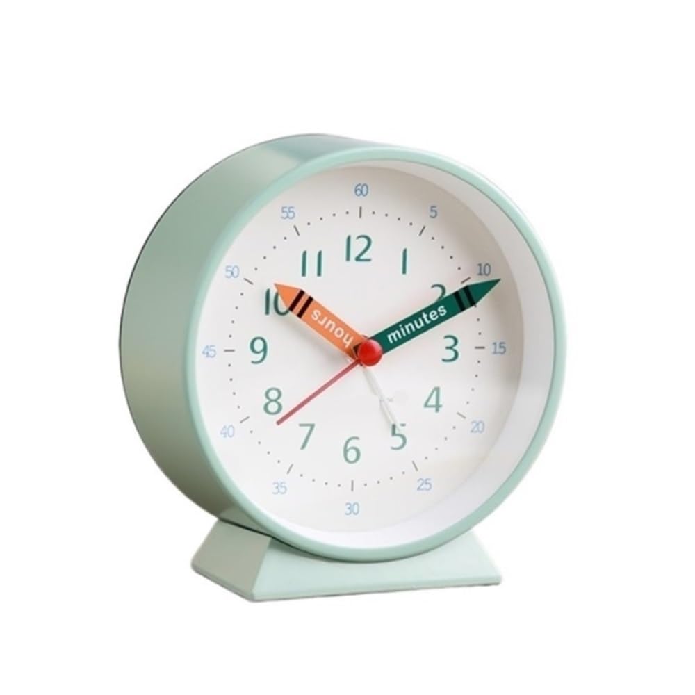 NIUHUAHUI Alarm Clock, Silent mini desktop alarm clock, best for students and study use, a gentle morning wake-up device, compact and stylish for home or office(Green)