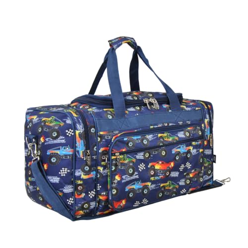 NGIL Canvas 20" inch Duffle Bag (Monster Truck Track-Navy)