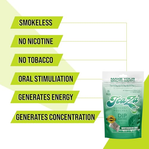 Image of TeaZa Herbal Energy Pouch - Tobacco Alternative - Nicotine Free (Wintergreen Chill, 1 Bag)
