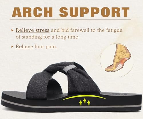 Image of KuaiLu Womens Dressy Bow Sandals Arch Support Yoga Foam Cushion Comfortable Walking Slides Open Toe Summer Beach Indoor Outdoor Slippers