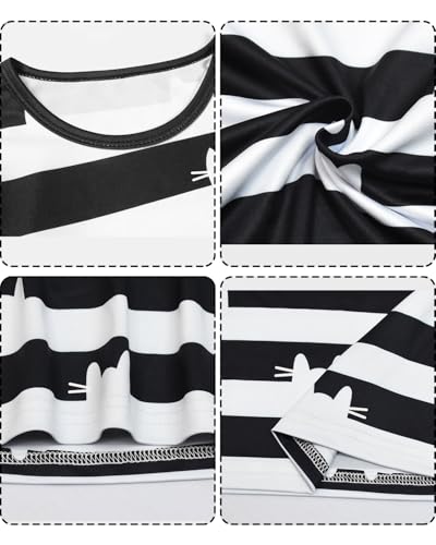 Conjunto camiseta rayas y diadema gato para niña 3-8 años miniatura 3