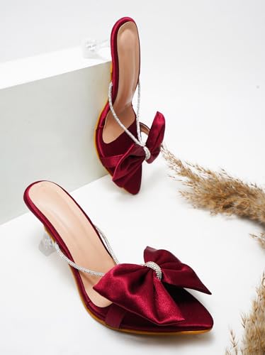 Image of SilverArrow Chunky Spool Heels Comfortable & Trendy Party Block Heel Sandals For Womens & Girls