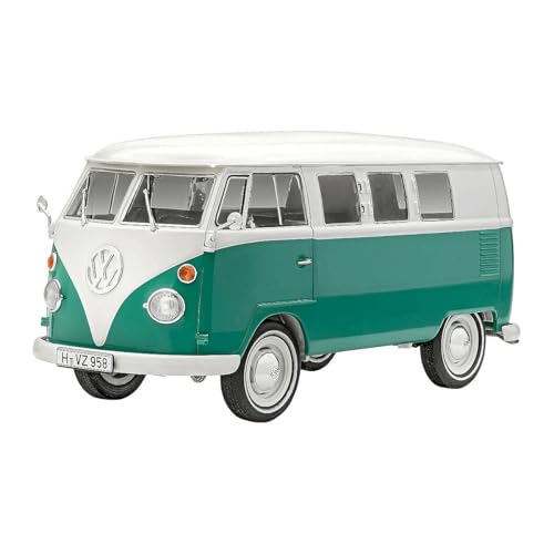 Revell Modellbausatz VW T1 Bus I Maßstab 1:24 I Detailgetreue Nachbildung I Starter Kit I Ideal für Modellbau-Einsteiger I Unlackiert für individuelles Bemalen