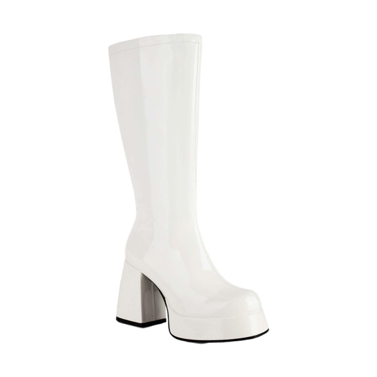 Botas altas de tacón para mujer, botas altas por encima de la rodilla ligeras al aire libre botas altas con tacón con cremallera botas de montar para mujer suela interior primavera invierno,