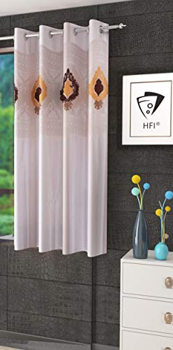 Image of LaVichitra Polyester Window Curtain with Designer Net (5ft, Cream) -1 Piece